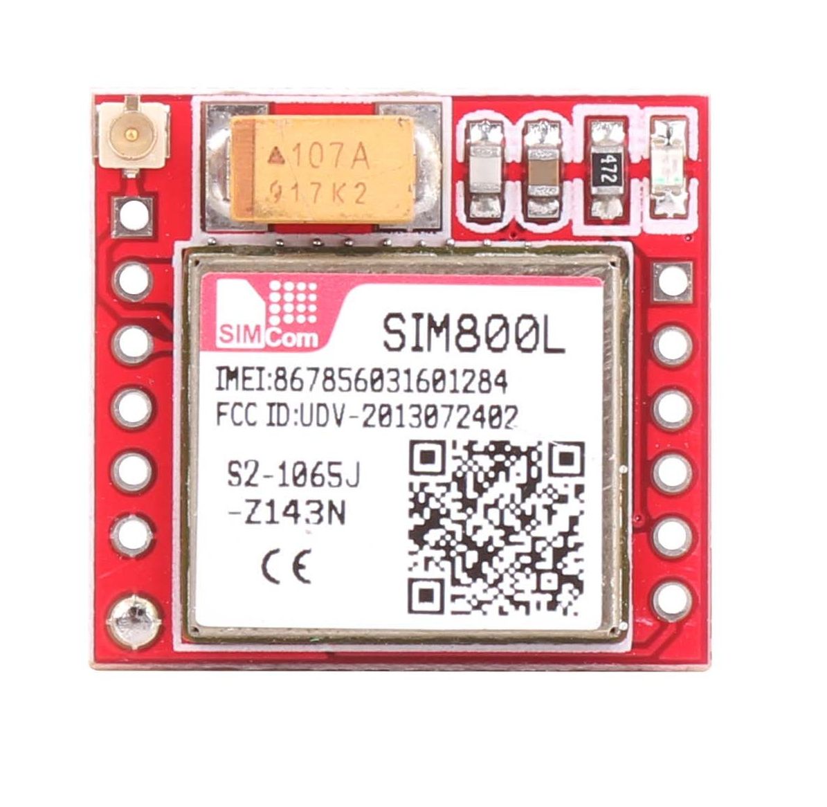 GSM GPRS Module Quad band Serial UART met PCB en draad antenne SIM800L rood 02